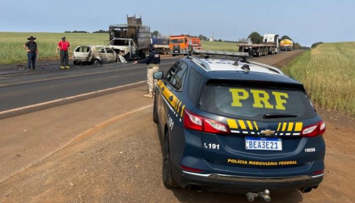 Candói - Colisão frontal é registrado no KM 391 da BR 373 